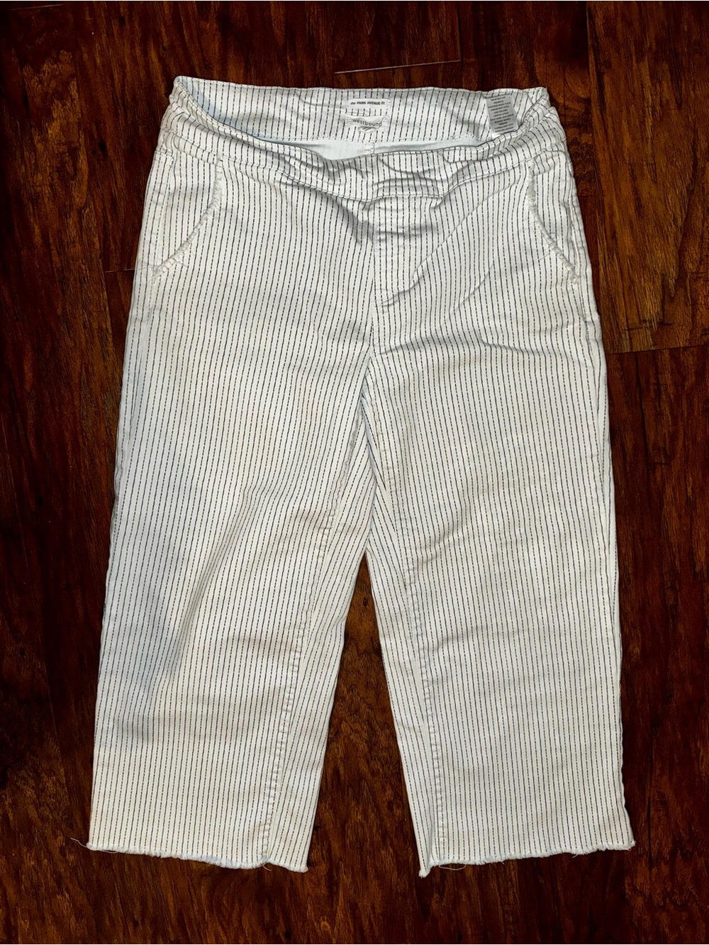 Westbound - The Park Avenue Fit - White and Black Seer Sucker Striped - 6